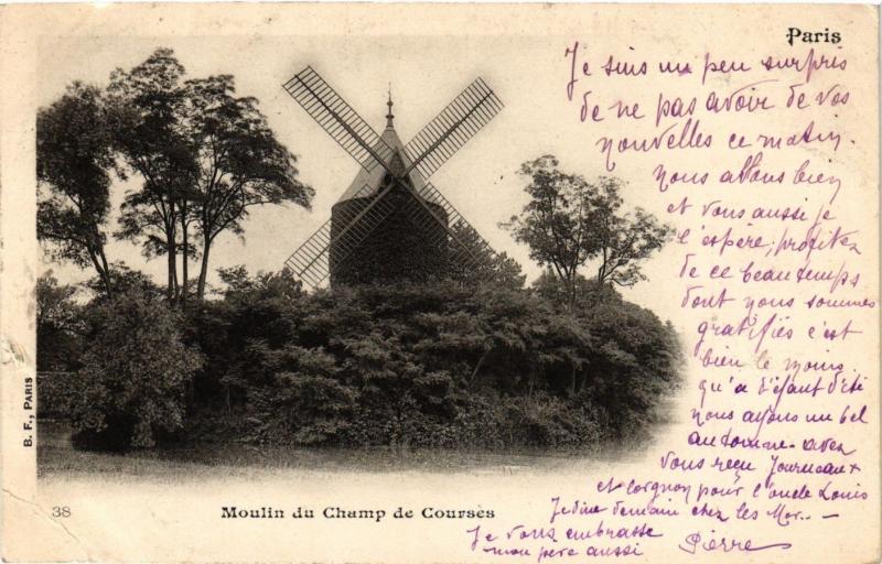 Carte postale ancienne Moulin du Champ de Courses à Paris 16e