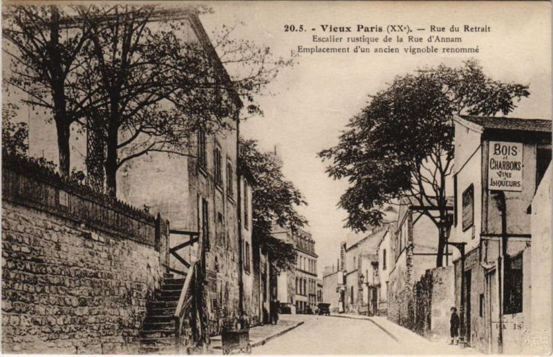 Carte postale ancienne Rue du Retrait à Paris 20e
