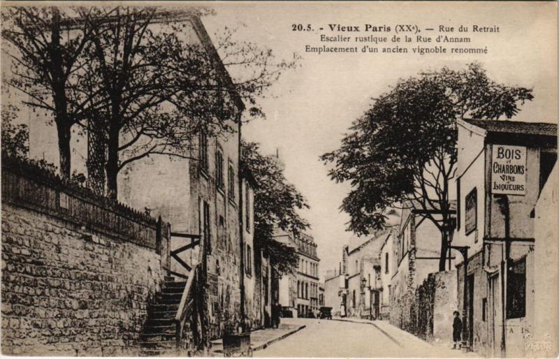 Carte postale ancienne Rue du Retrait à Paris 20e