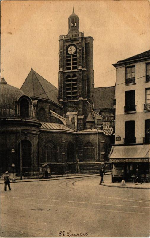 Carte postale ancienne Paris 10e - Eglise Saint-Laurent à Paris 10e