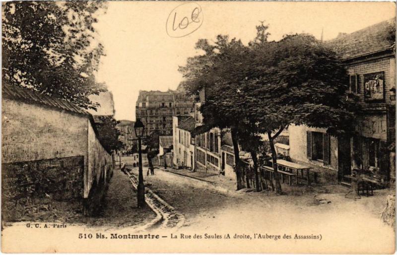 Carte postale ancienne L'Auberge des Assassins (rue des Saules) à Montmartre à Paris 18e