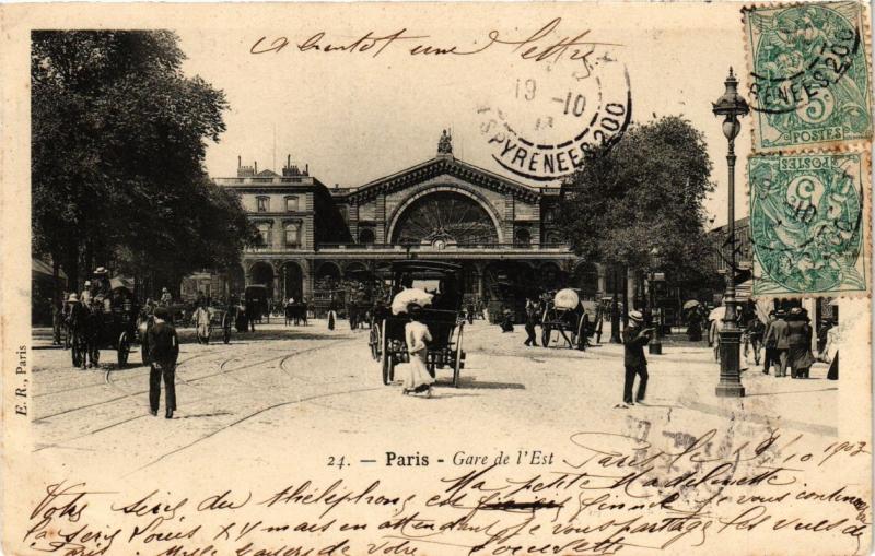 Carte postale ancienne Paris (10e) - Gare de l'Est à Paris 10e