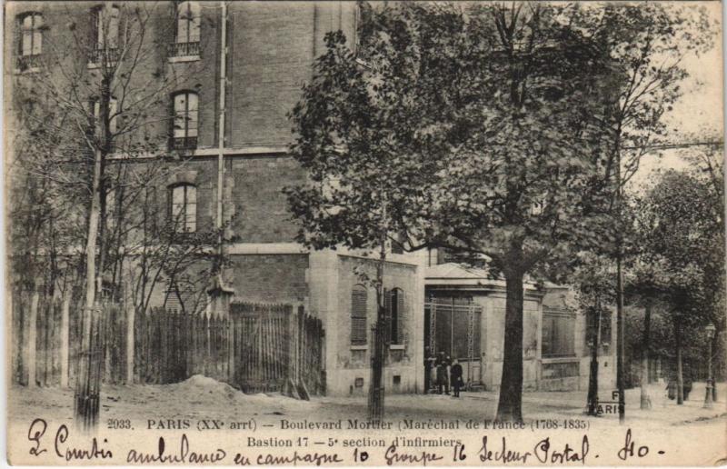 Carte postale ancienne Boulevard Mortier à Paris 20e
