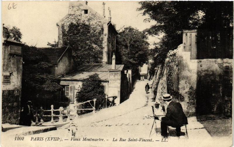 Carte postale ancienne La Rue Saint-Vincent à Paris 18e
