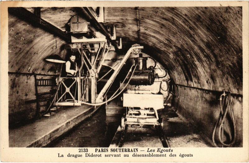 Carte postale ancienne Paris 4e - Les Egouts à Paris 4e