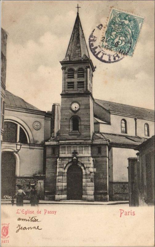 Carte postale ancienne L'Eglise de Passy à Paris 16e