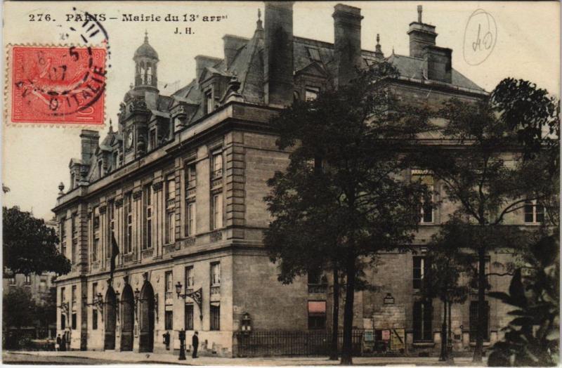 Carte postale ancienne Mairie du 13e arrondissement à Paris 13e