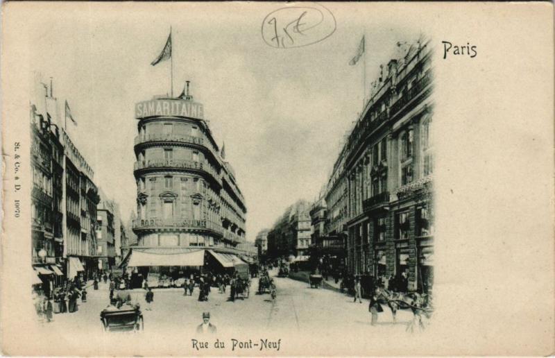 Carte postale ancienne Rue du Pont-Neuf à Paris 1er