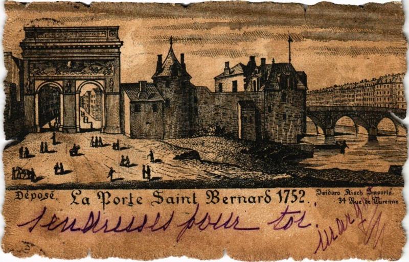 Carte postale ancienne Paris 5e - La Porte Saint-Bernard à Paris 5e