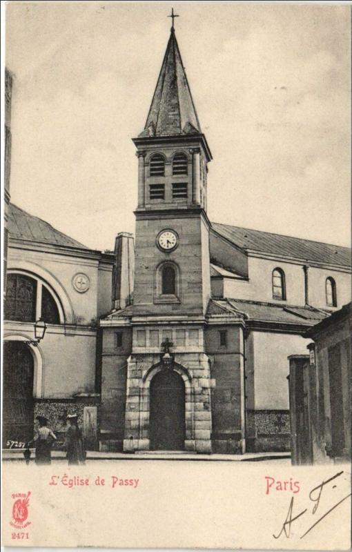 Carte postale ancienne L'Eglise de Passy à Paris 16e