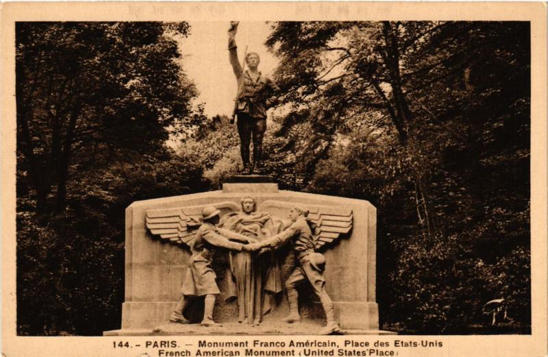 Carte postale ancienne Monument Franco Américain, Place des Etats-Unis à Paris 16e