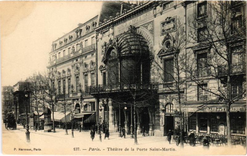 Carte postale ancienne Paris 10e - Théátre de la Porte Saint-Martin à Paris 10e