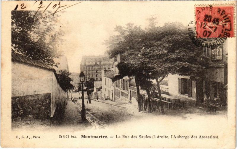 Carte postale ancienne L'Auberge des Assassins (rue des Saules) à Montmartre à Paris 18e