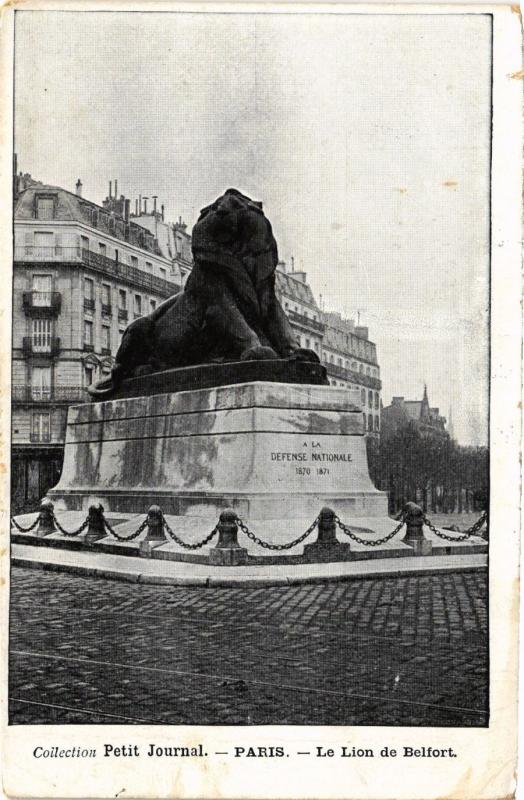 Carte postale ancienne Le Lion de Belfort à Paris 14e
