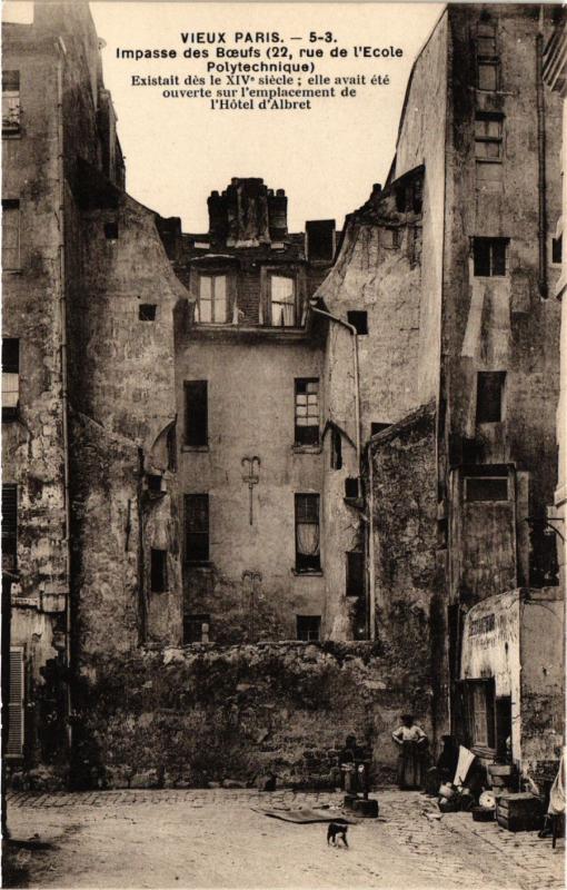 Carte postale ancienne Paris 5e-Impasse des Boeufs à Paris 5e