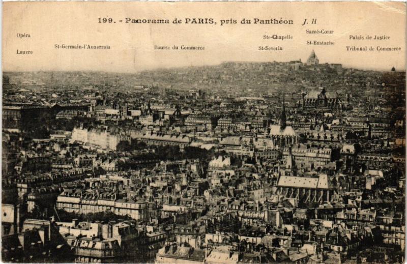 Carte postale ancienne Paris Panorama du Paris pris du Panthéon