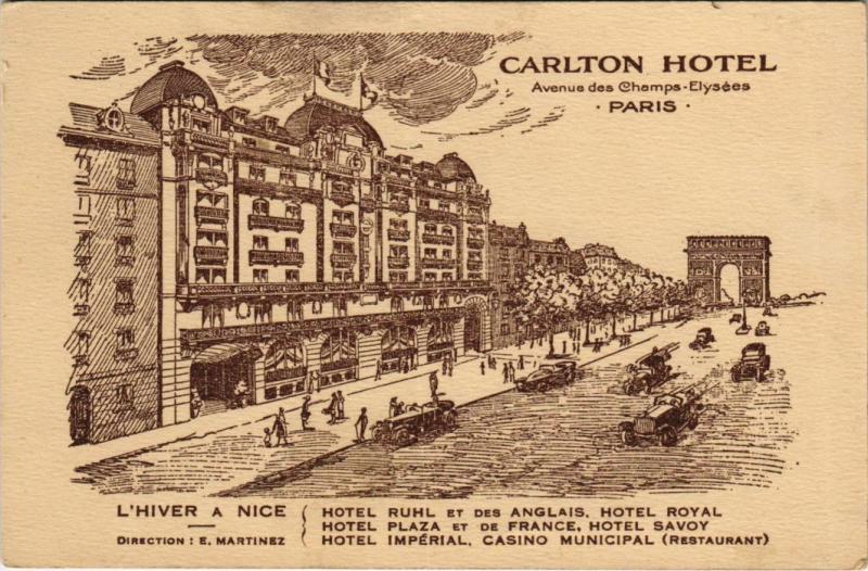 Carte postale ancienne Paris - Carlton Hotel à Paris
