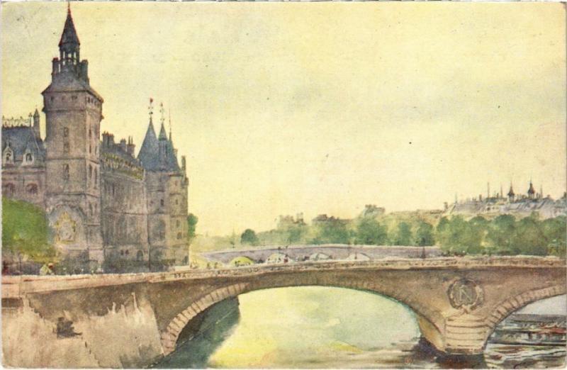 Carte postale ancienne Paris 1e - Le Pont au change à Paris 1er