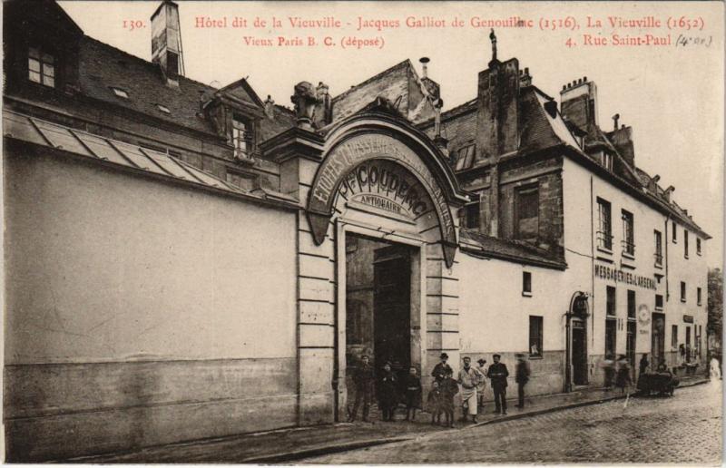 Carte postale ancienne Paris 4e - Hotel dit de la Vieuville à Paris 4e