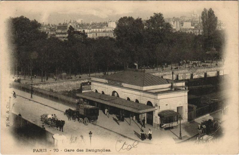 Carte postale ancienne Gare des Batignolles à Paris 17e