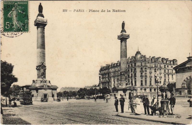 Carte postale ancienne Paris 12e Place de la Nation