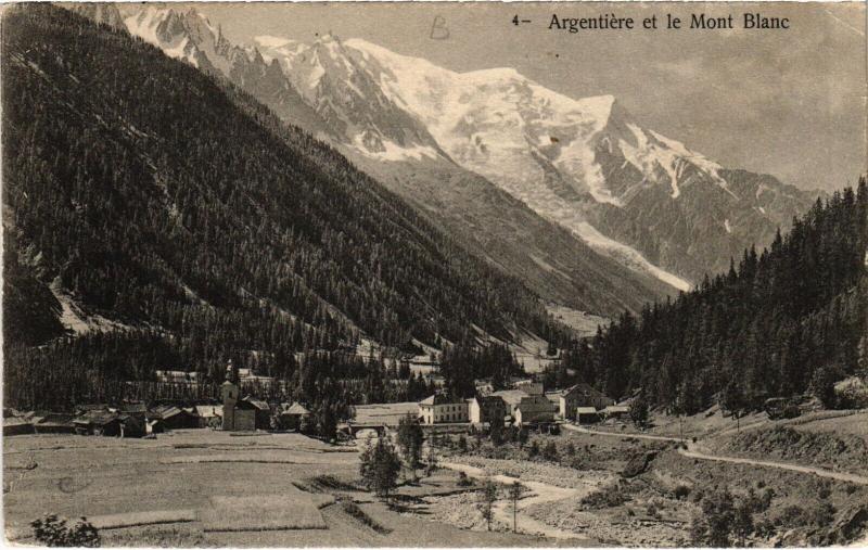 Carte postale ancienne Argentiére et le Mont Blanc