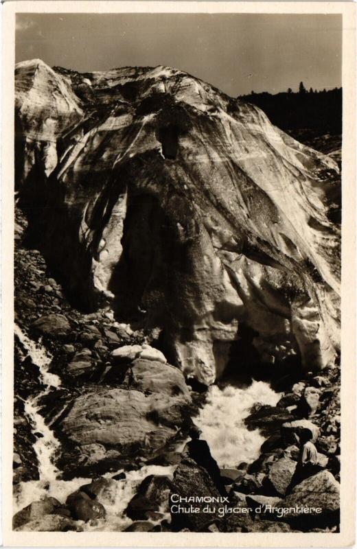Carte postale ancienne Chamonix Chute du glacier d'Argentiére