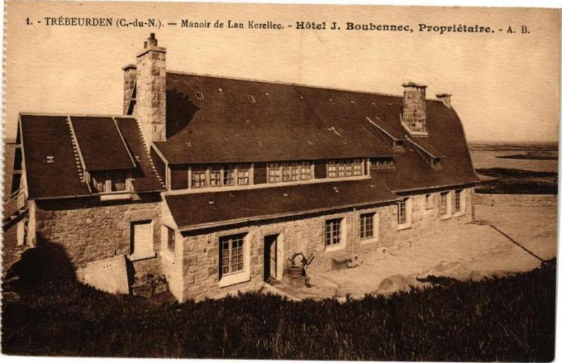 Carte postale ancienne Trebeurden - Manoir de Lan Kellerec - Hotel J.Boubennec à Trébeurden