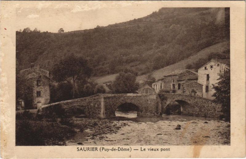 Carte postale ancienne Saurier Le Vieux Pont à Saurier