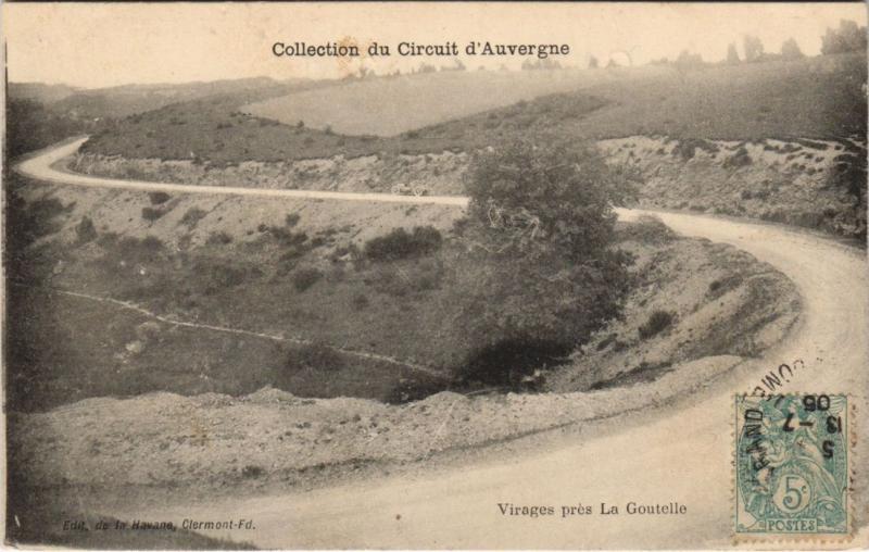 Carte postale ancienne La Goutelle Virages pres La Goutelle - Circuit d'Auvergne à La Goutelle