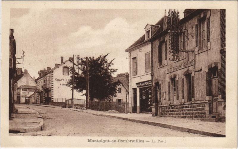 Carte postale ancienne Montaigut Montaigut-en-Combraille - La Poste à Montaigut
