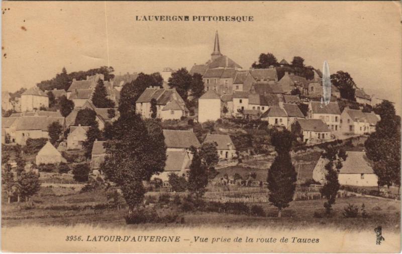 Carte postale ancienne La Tour-d'Auvergne Vue prise de la Route de Tauves à La Tour-d'Auvergne