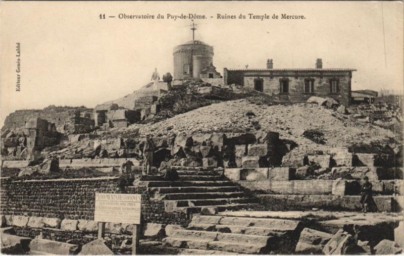 Carte postale ancienne Observatoire du Puy de Dome - Ruines du Temple de Mercure