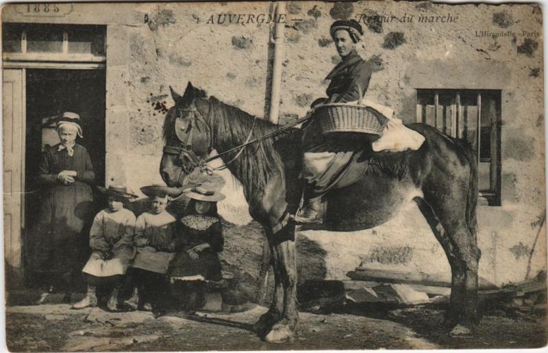 Carte postale ancienne Auvergne - Retour du Marche