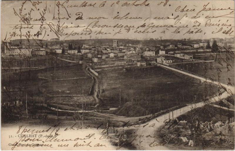 Carte postale ancienne Cunlhat Vue Generale à Cunlhat