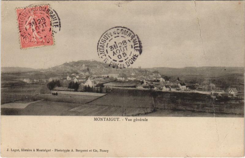 Carte postale ancienne Montaigut Vue Generale à Montaigut