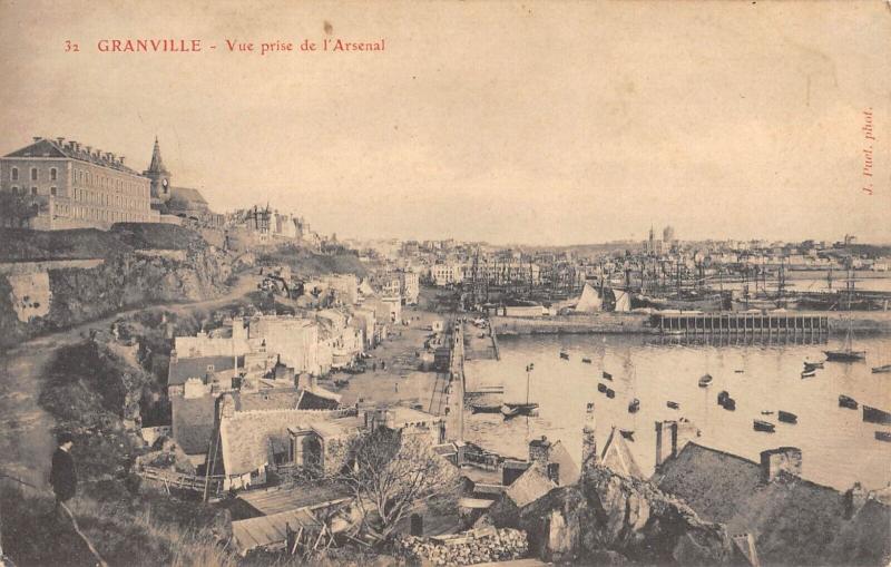 Carte postale ancienne Granville - Vue Prise De L'Arsenal à Granville