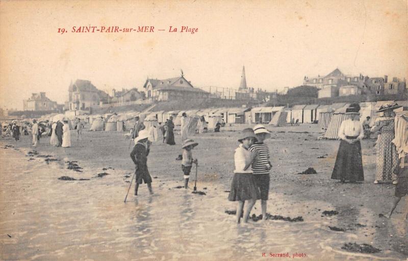 Carte postale ancienne Saint Pair Sur Mer - La Plage à Saint-Pair-sur-Mer