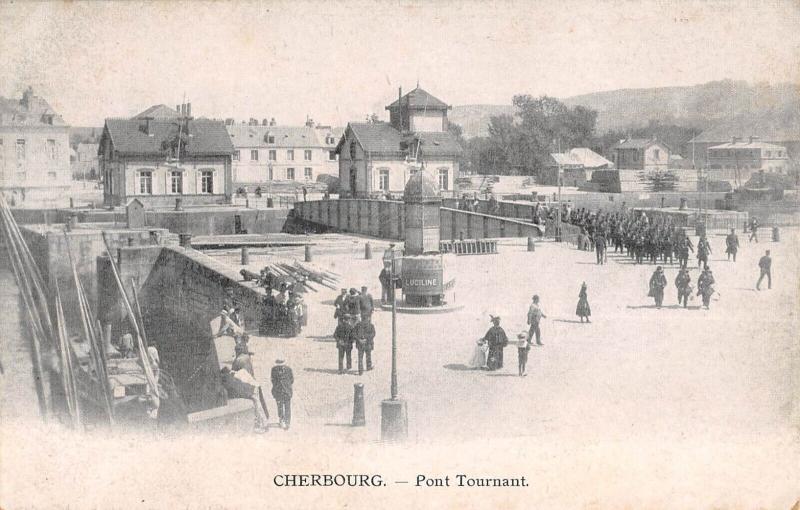 Carte postale ancienne Cherbourg - Pont Tournant