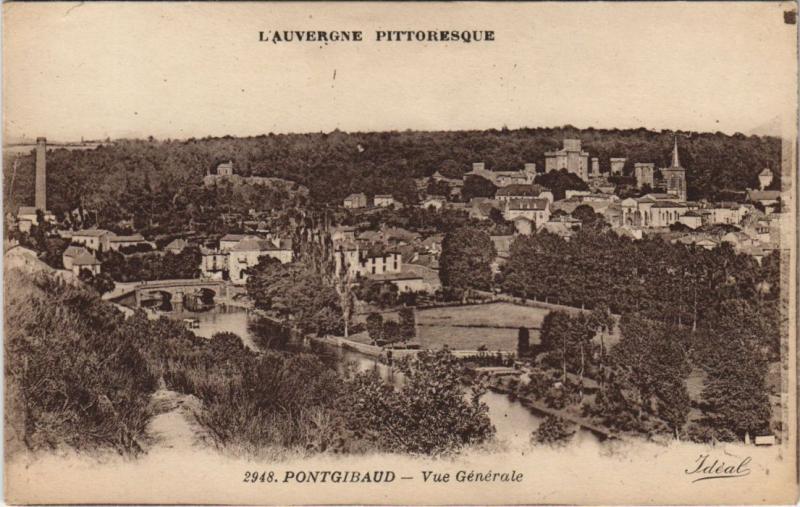 Carte postale ancienne Pontgibaud Vue Generale à Pontgibaud