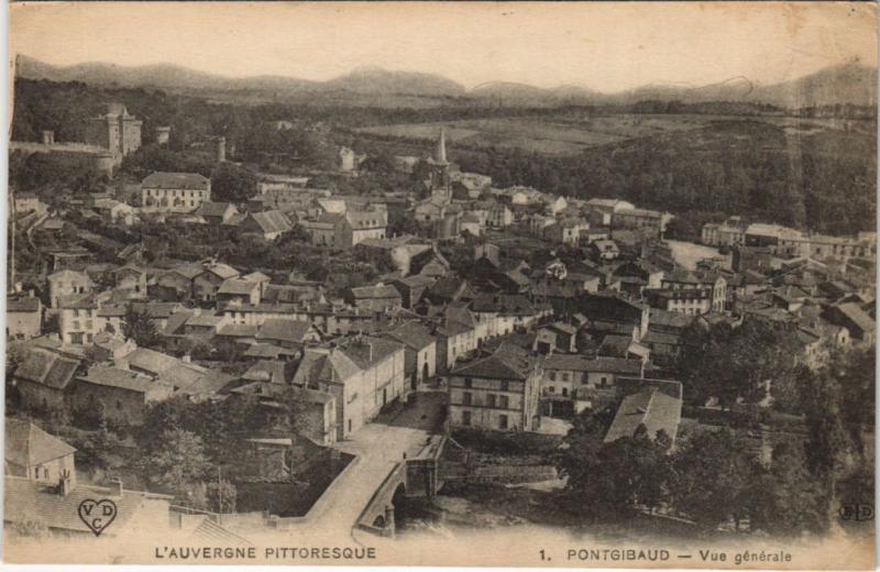 Carte postale ancienne Pontgibaud Vue Generale à Pontgibaud