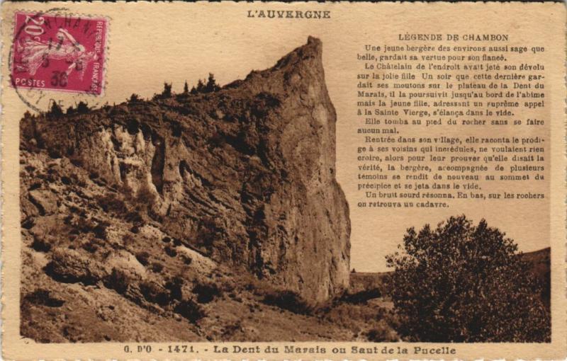 Carte postale ancienne La Dent du Marais ou Saut de la Pucelle