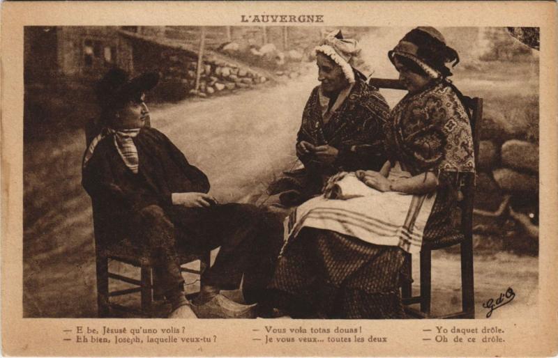 Carte postale ancienne L'Auvergne - Types