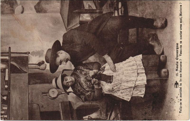 Carte postale ancienne Noste Ouvergne - Couple - Types