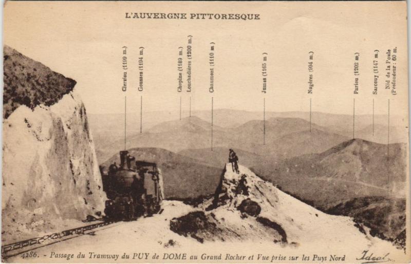 Carte postale ancienne Passage du Tramway du Puy de Dome