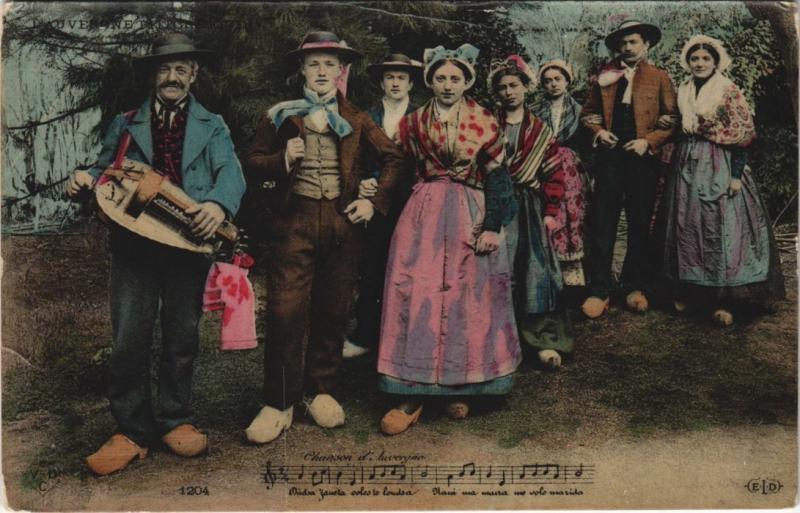 Carte postale ancienne Chanson d'Auvergne - Folklore