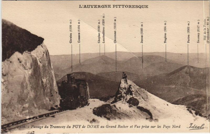 Carte postale ancienne Passage du Tramway du Puy de Dome