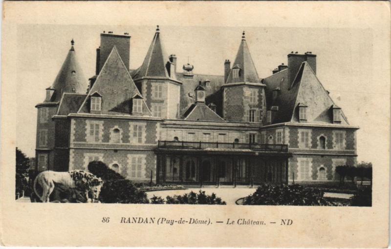 Carte postale ancienne Randan Le Chateau à Randan