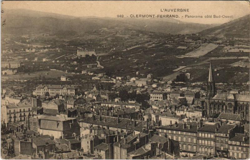 Carte postale ancienne Clermont Ferrand panorama à Clermont-Ferrand