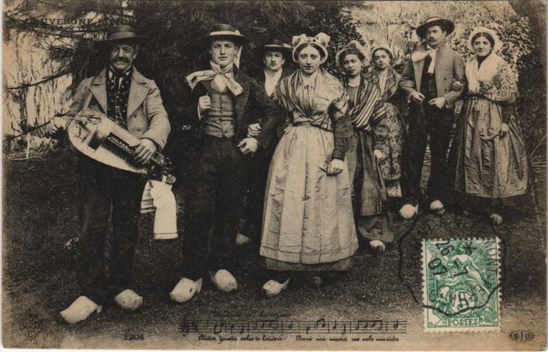 Carte postale ancienne Chanson d'Auvergne - Folklore